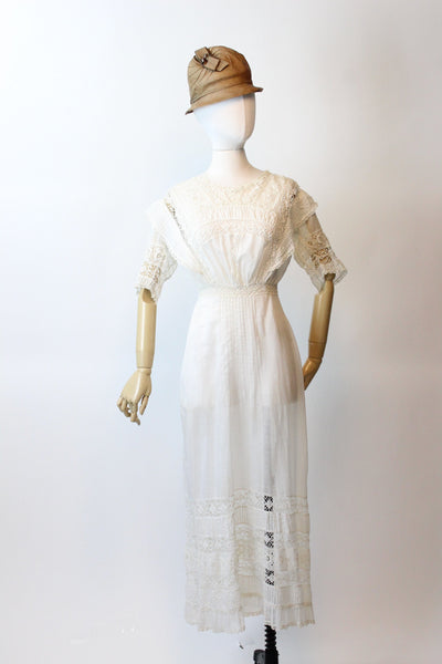 ANTIQUE 1910 EDWARDIAN cotton lace lingerie dress xxs | New spring summer ANTIQUE 1910 EDWARDIAN cotton lace lingerie dress xxs | New spring summer