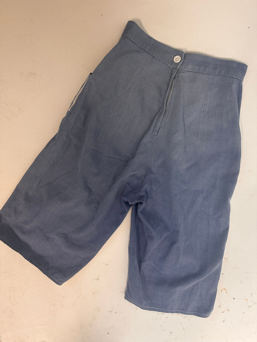 1950s DENIM workwear cropped pants small | new spring summer