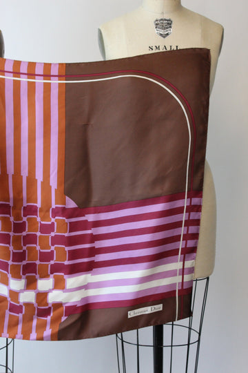 1970s Christian Dior silk scarf | vintage geometric wrap