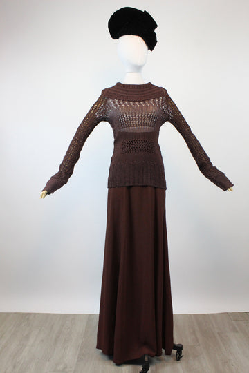 1930s RAYON KNIT spiderweb sweater top small medium | new knitwear