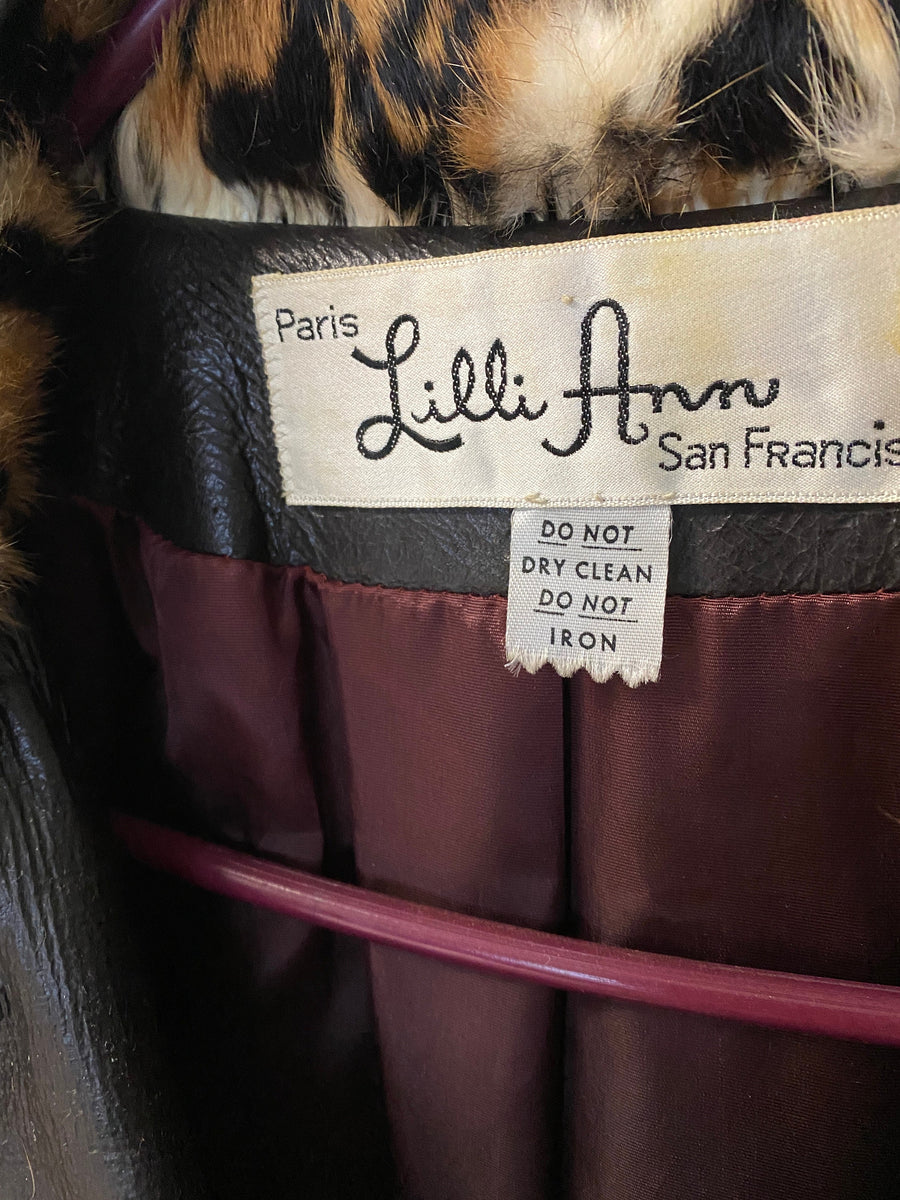 1970s 1972 LILLI ANN leopard print jacket coat small medium | new winter
