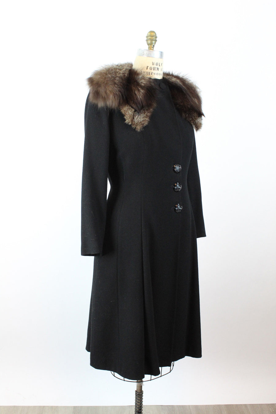 1940s FOX FUR collar coat medium large | new fall