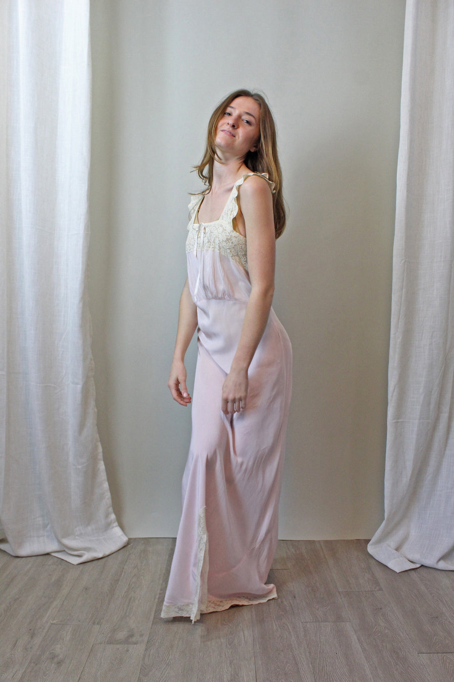 1940s MISS RITZ rayon lingerie slip nightgown small medium | new fall