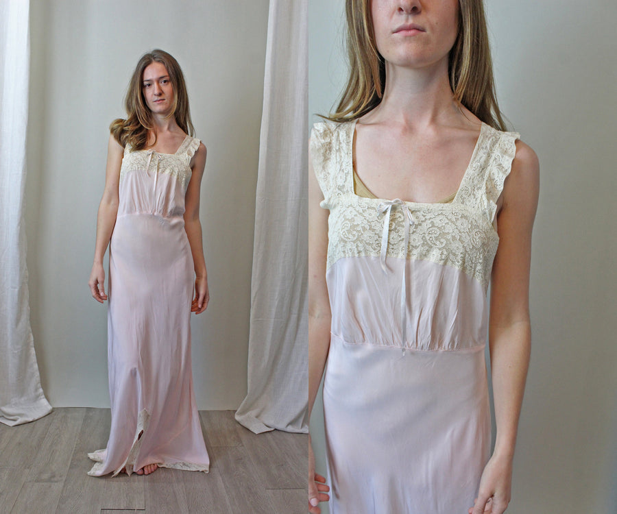 1940s MISS RITZ rayon lingerie slip nightgown small medium | new fall