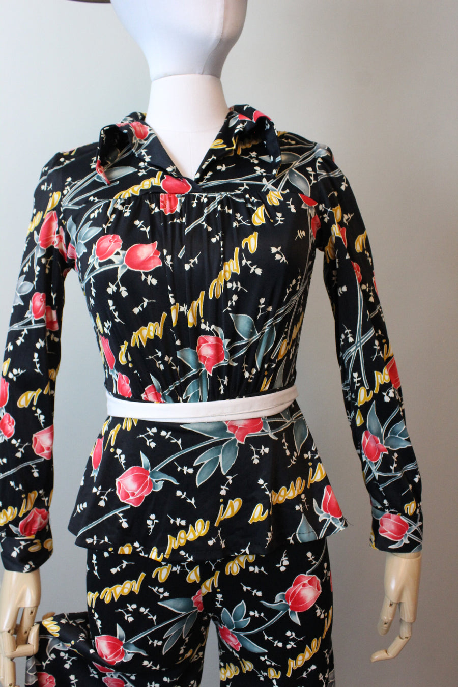 1970s NOVELTY a rose is a rose jumpsuit xs | new spring