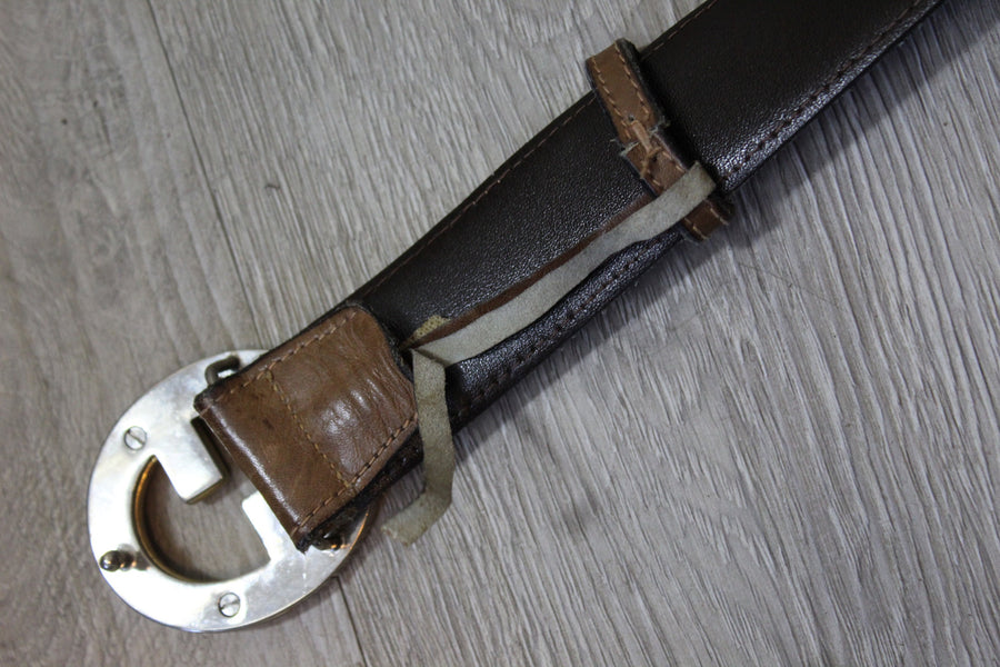 1990s GUCCI designer leather belt small medium | new summer