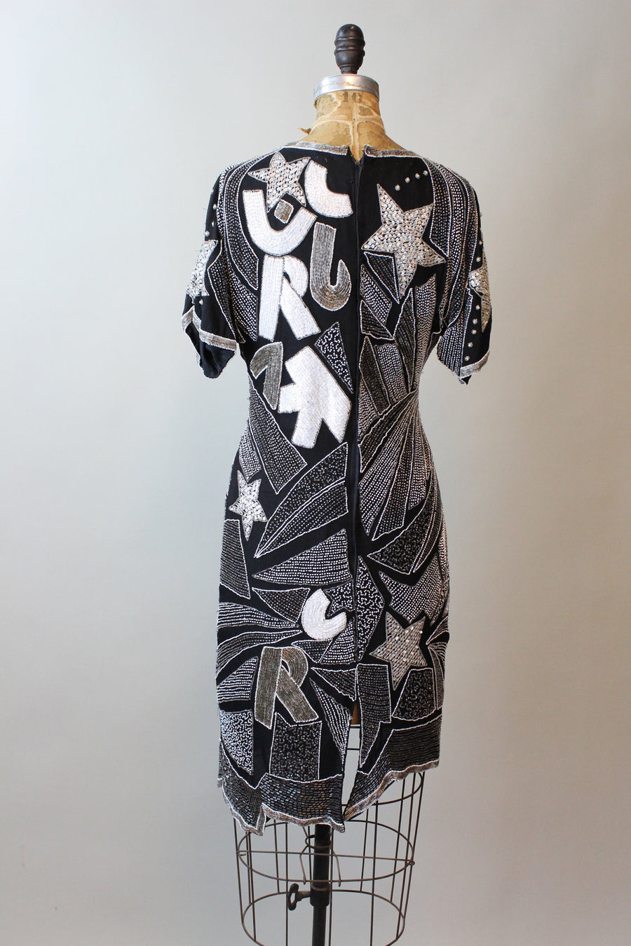 1980s SHOOTING STAR beaded sequin dress xs | new fall