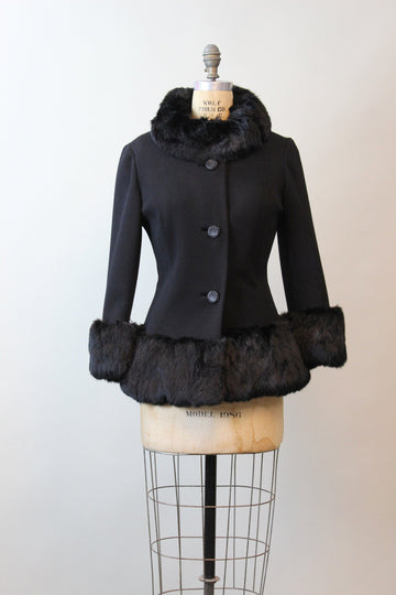1960s LILLI ANN FUR coat jacket small medium | new fall