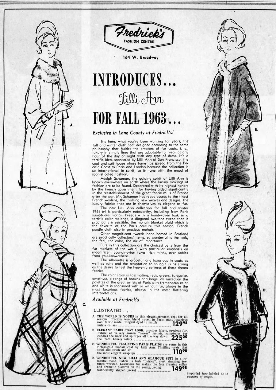 1960s 1963 LILLI ANN suit FUR collar medium | new fall