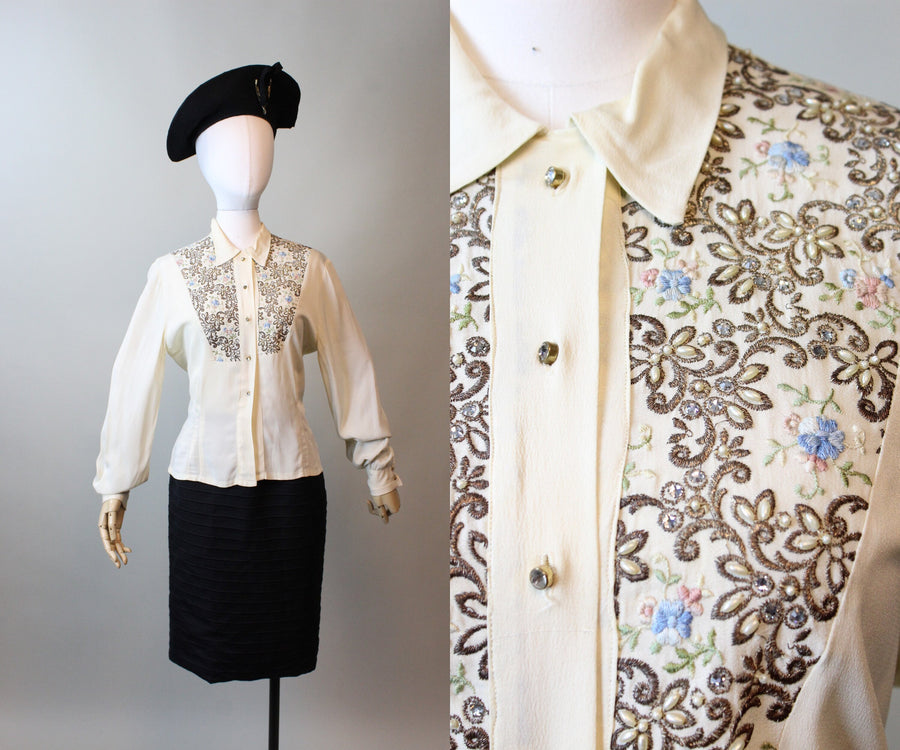 1950s 1950s documented GENE BART cocktail blouse small | new fall