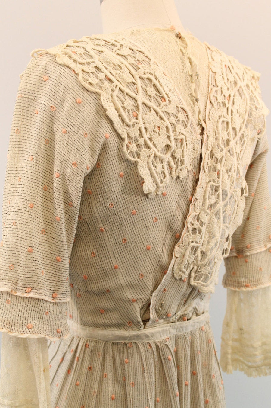 1910s ANTIQUE swiss dot edwardian lace dress xxs | new spring summer
