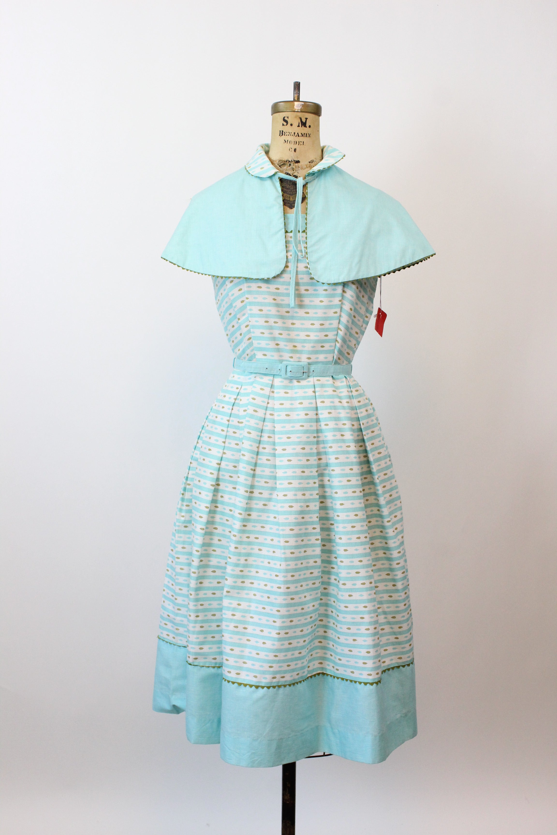 1950s Deadstock BASILA Reversible Cape Dress Xs