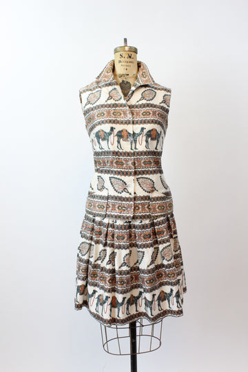 1950s MISS EGYPT camel novelty skirt and top SET xxs | new spring summer