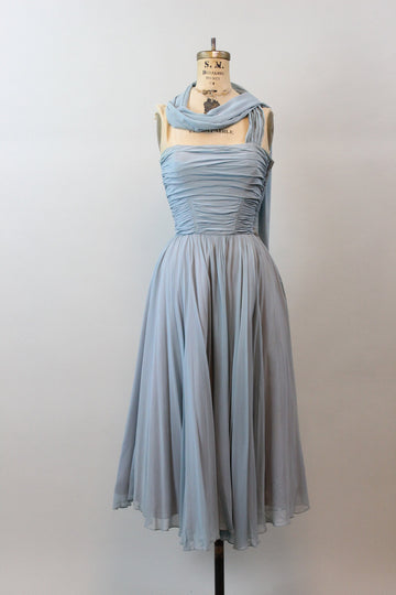 1950s 1952 documented FRED PERLBERG strapless silk dress xxs | new spring summer