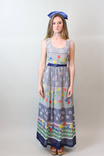 1960s MISS ELLIETTE cotton TULIP dress xs | new spring summer