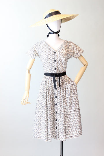 RARE 1940s Claire McCardell cotton shirtwaist dress xs | new spring summer