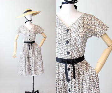 RARE 1940s Claire McCardell cotton shirtwaist dress xs | new spring summer