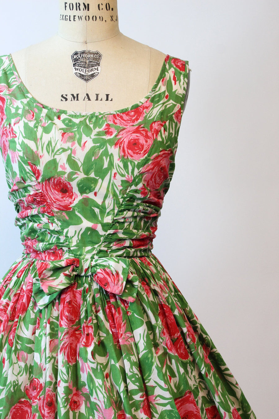 1950s JERRY GILDEN rose cotton dress xs | new spring summer