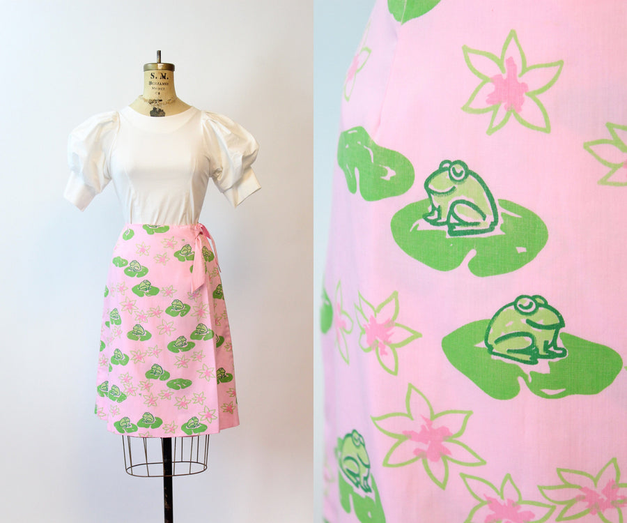 1960s VESTED GENTRESS FROGS novelty skirt small | new spring summer