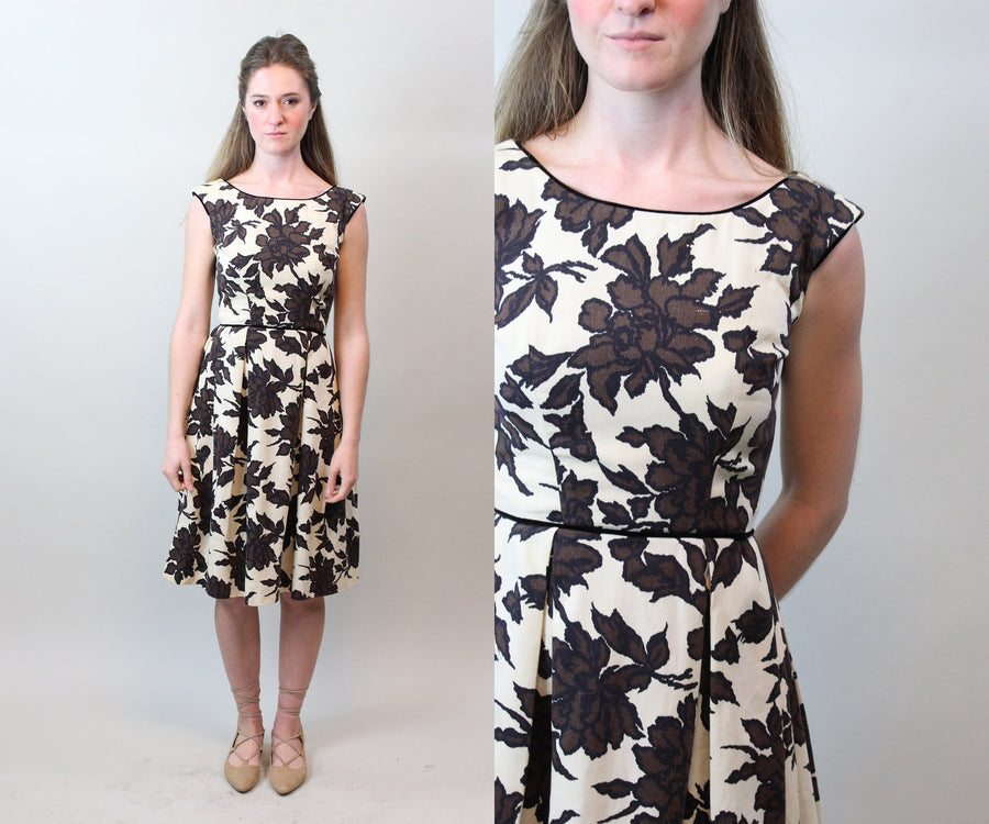 1950s I MAGNIN cotton pique dress xs | new spring summer
