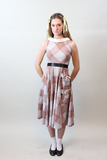 1950s JONATHAN LOGAN swiss dot cotton full skirt dress xs | new spring summer