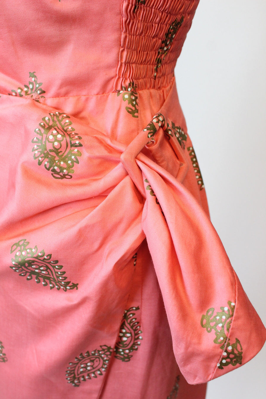 1950s SHAHEEN sarong gold sari cotton dress xs small | new spring summer