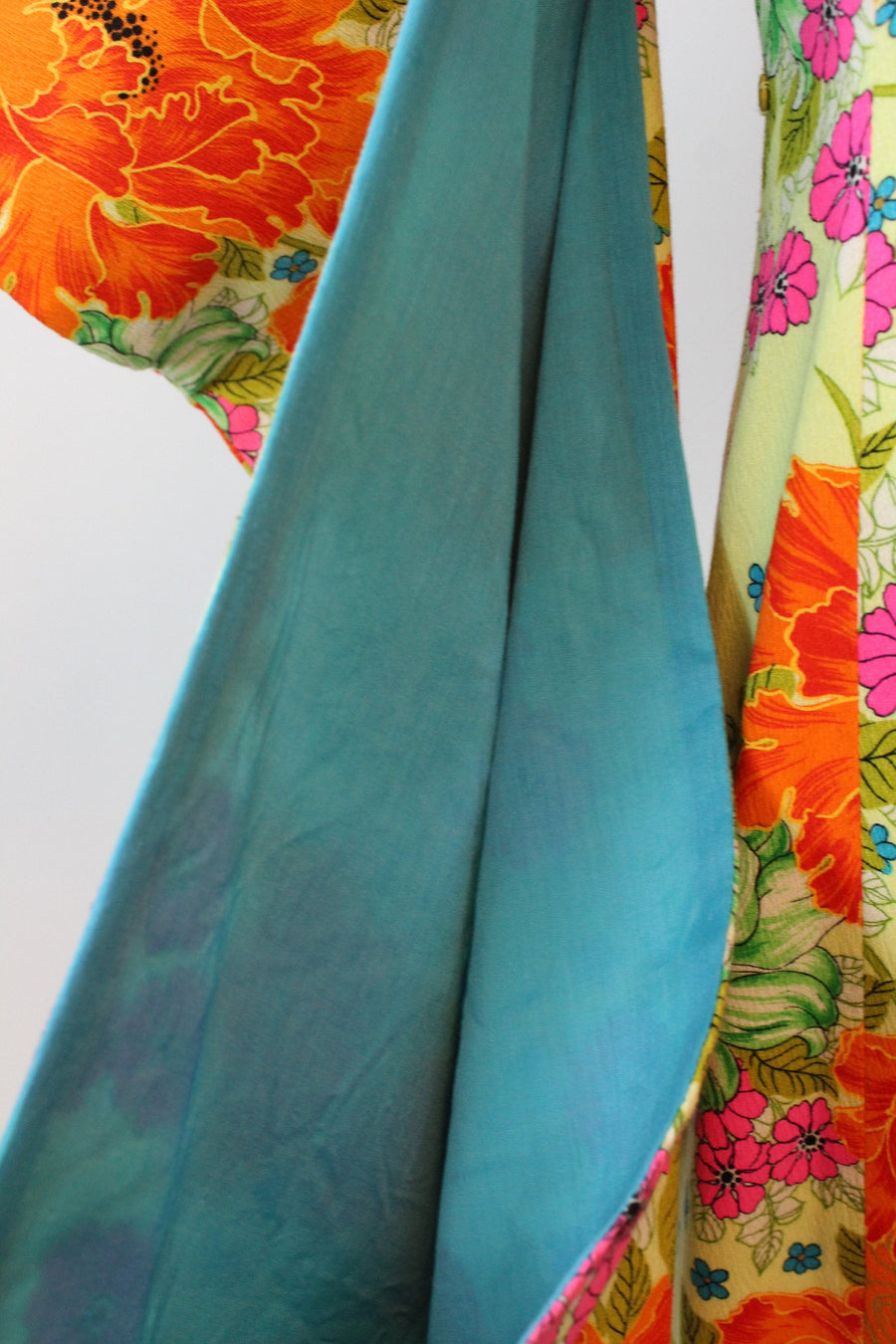 1960s TINA LESER hawaiian KIMONO sleeve dress xs | new spring summer