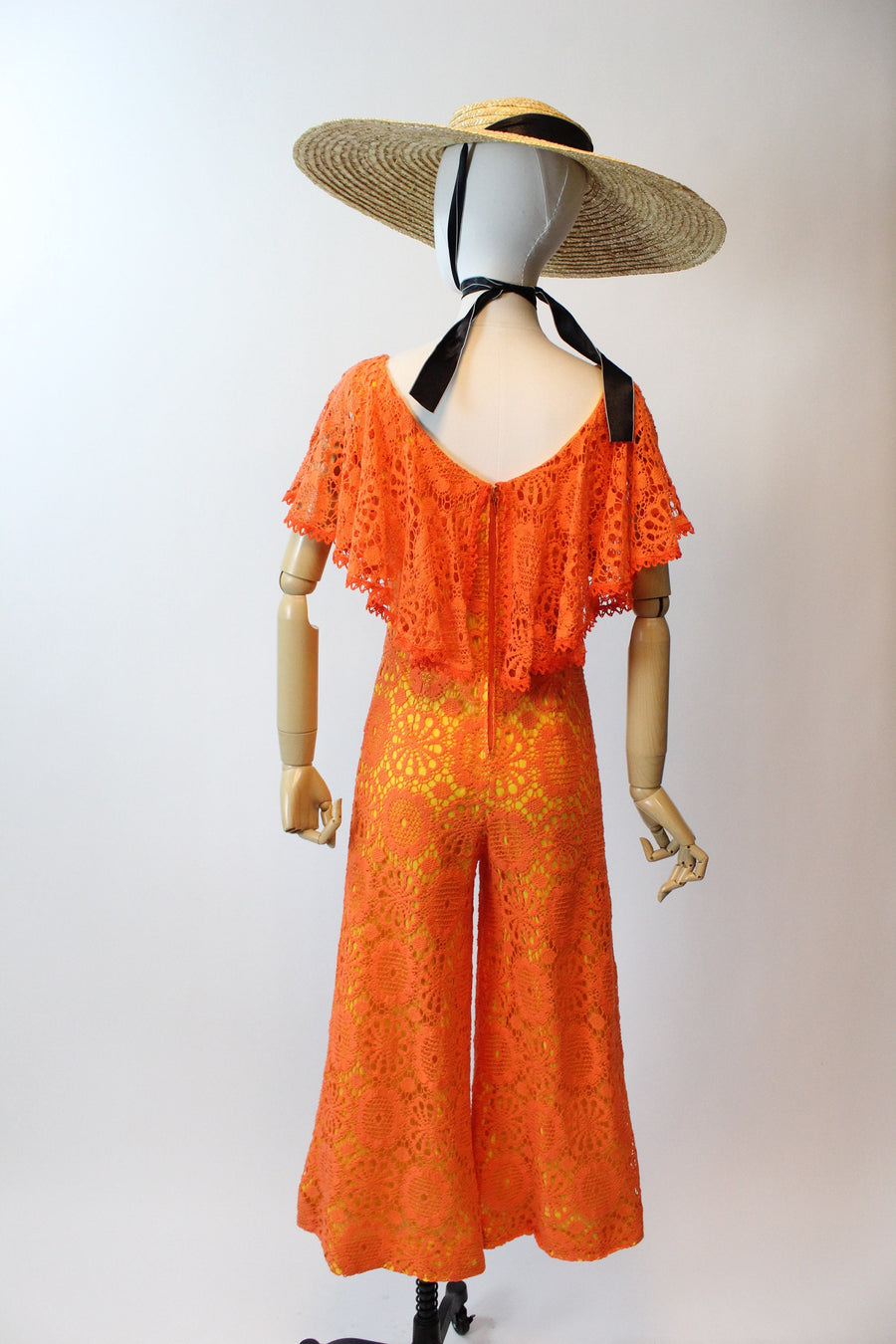 1970s CHARM of HOLLYWOOD crochet jumpsuit pants xs | new spring summer