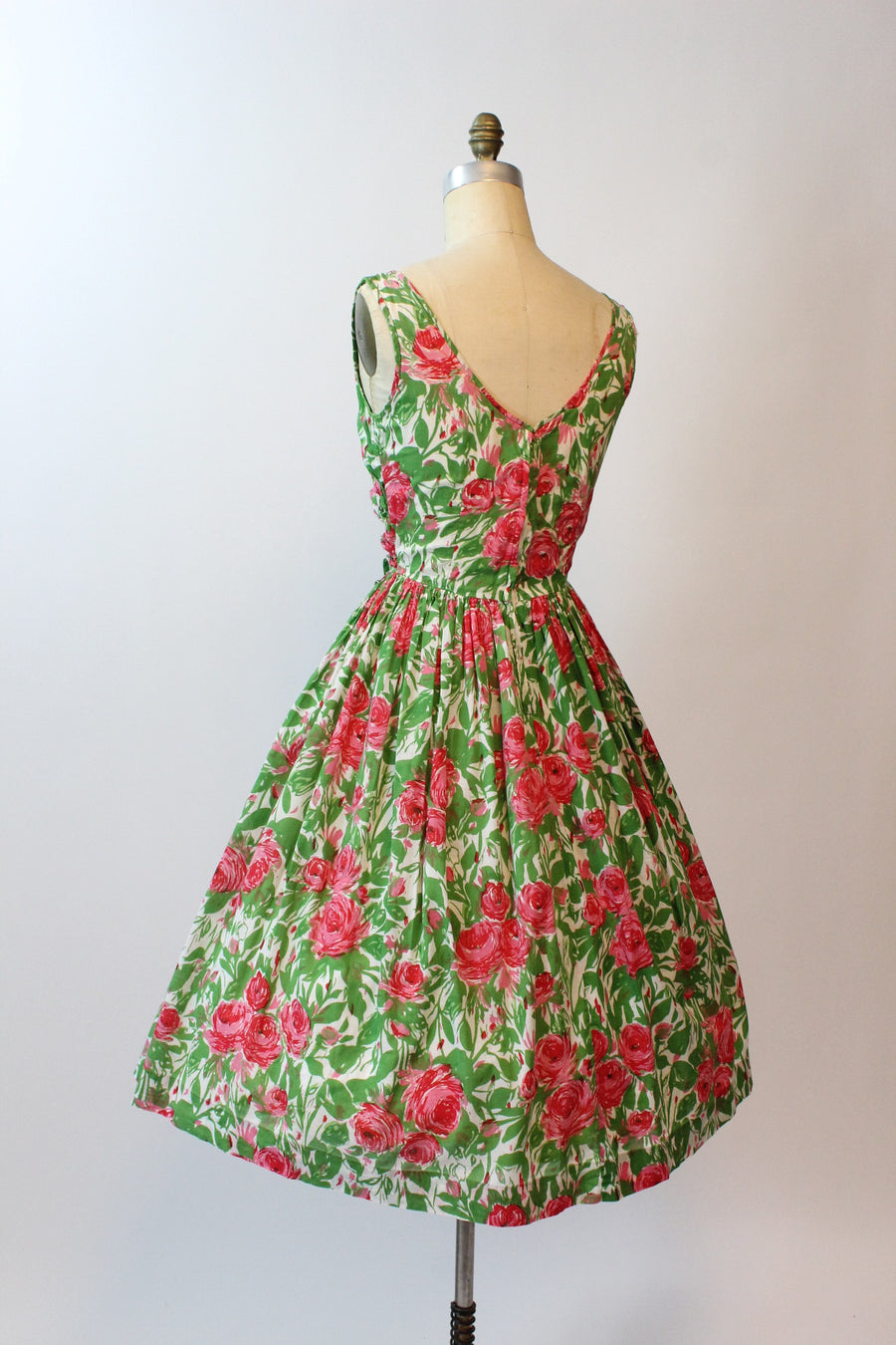 1950s JERRY GILDEN rose cotton dress xs | new spring summer