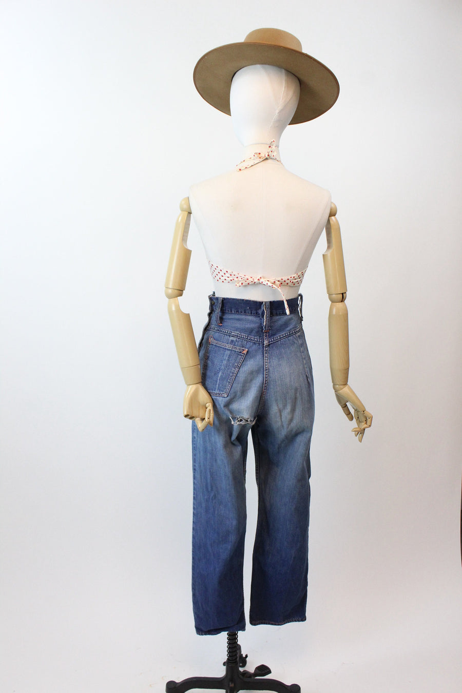 1940s SIDE SNAP jeans DENIM workwear xs | new spring summer