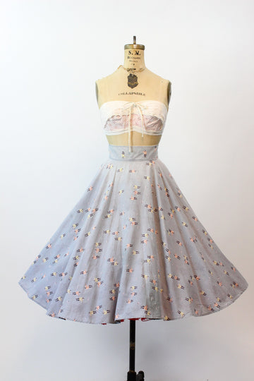 1950s CASTLES CROWNS novelty print circle skirt medium | new spring summer