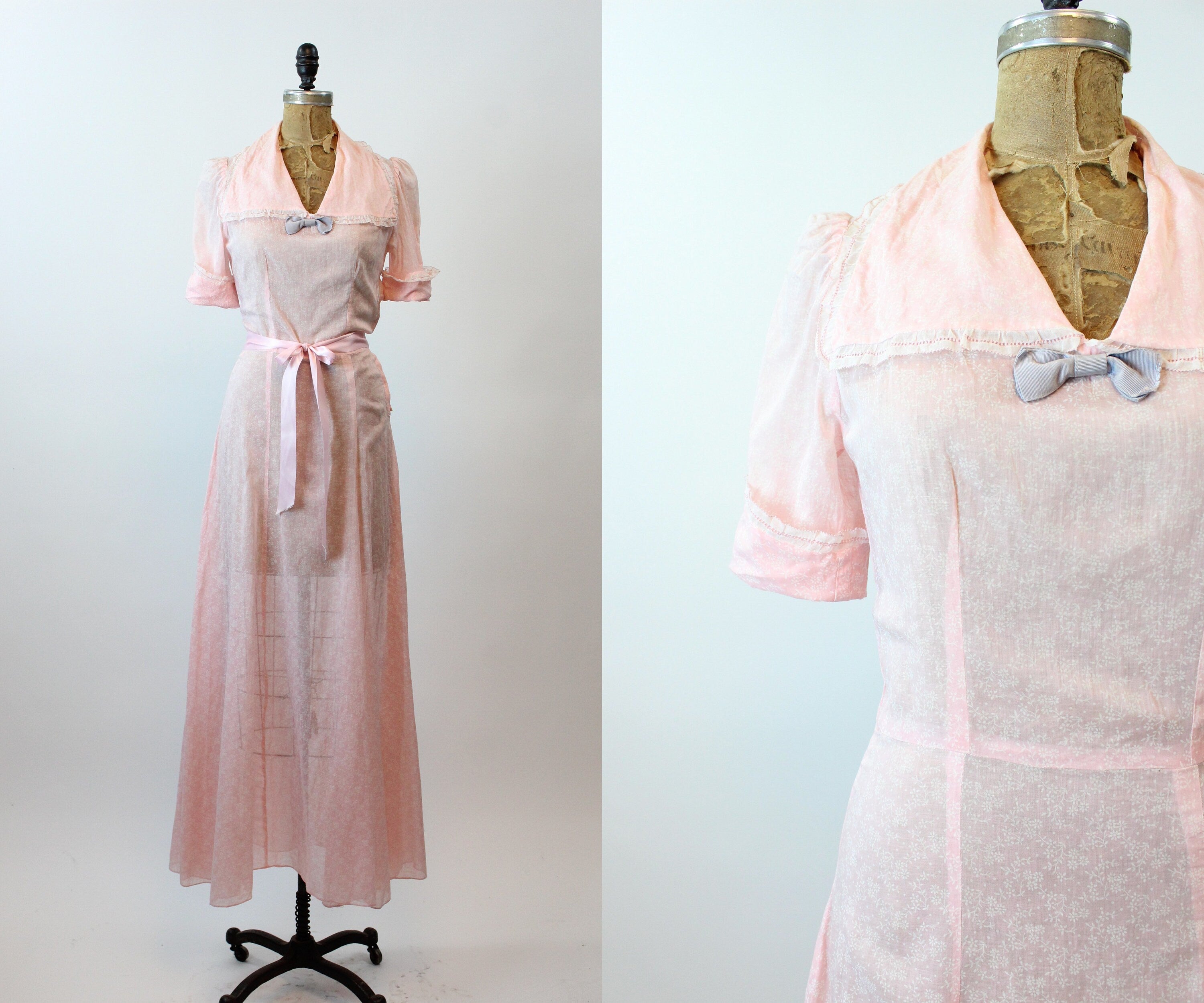 cotton on pink floral dress Cotton Blush Pink Floral Midi Sundress with Pockets Blush Pink / Small