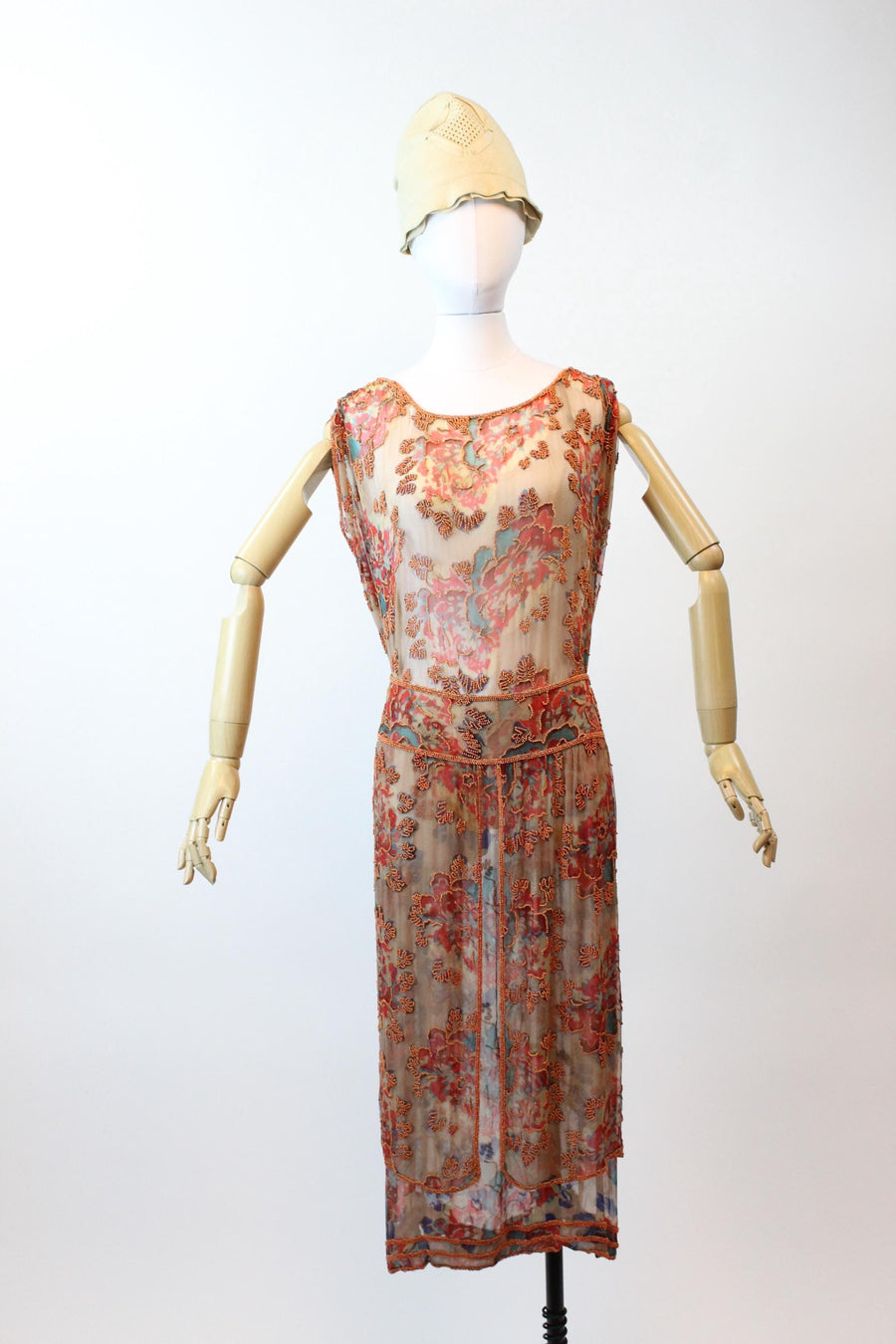 1920s AUTUMN BEADED silk print TABARD dress | New fall winter 1920s AUTUMN BEADED silk print TABARD dress | New fall winter