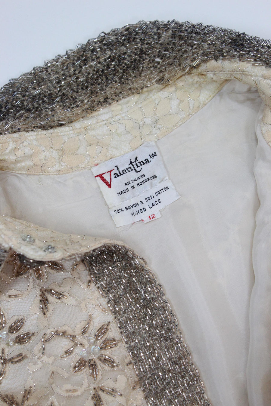 1960s Valentina Beaded Pearl Lace Shift Dress Xs | New Fall Winter 1960s Valentina Beaded Pearl Lace Shift Dress Xs | New Fall Winter