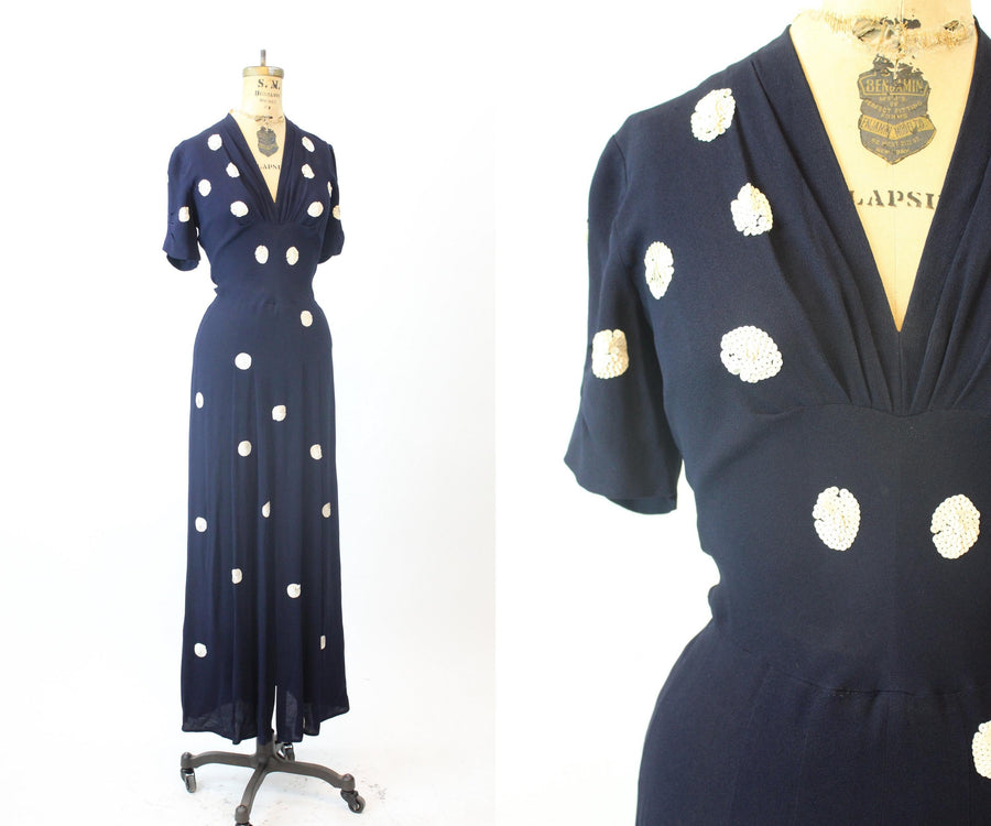 1940s NEIMAN MARCUS sequin disc dress small medium | new fall winter