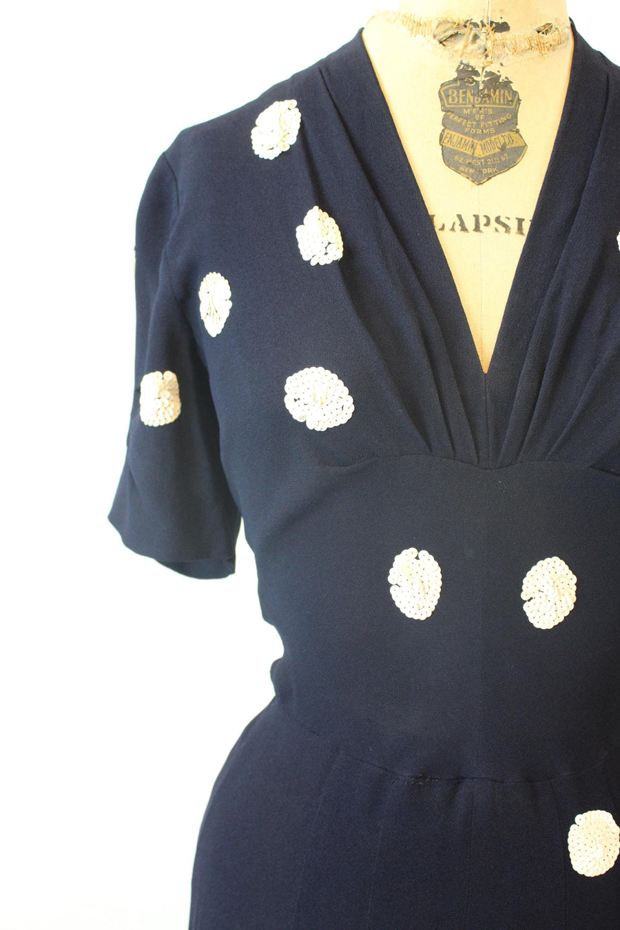1940s NEIMAN MARCUS sequin disc dress small medium | new fall winter