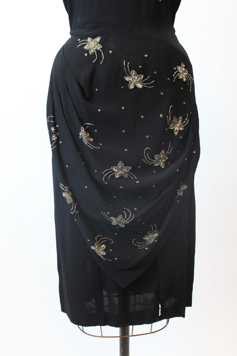 1940s SEQUIN BEADS apron dress medium | new fall winter