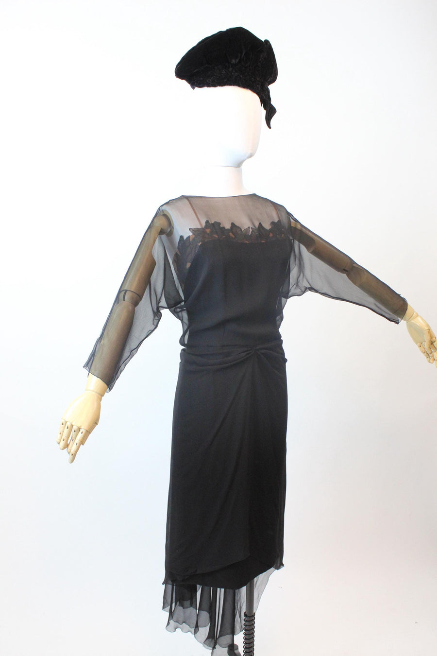 1940s HOWARD GREER chiffon dramatic TRAIN dress small | New fall 1940s HOWARD GREER chiffon dramatic TRAIN dress small | New fall