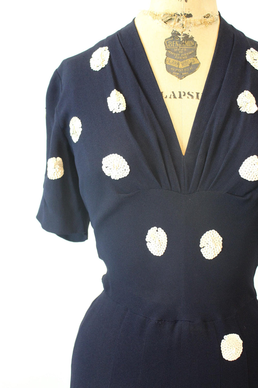 1940s NEIMAN MARCUS sequin disc dress small medium | new fall winter