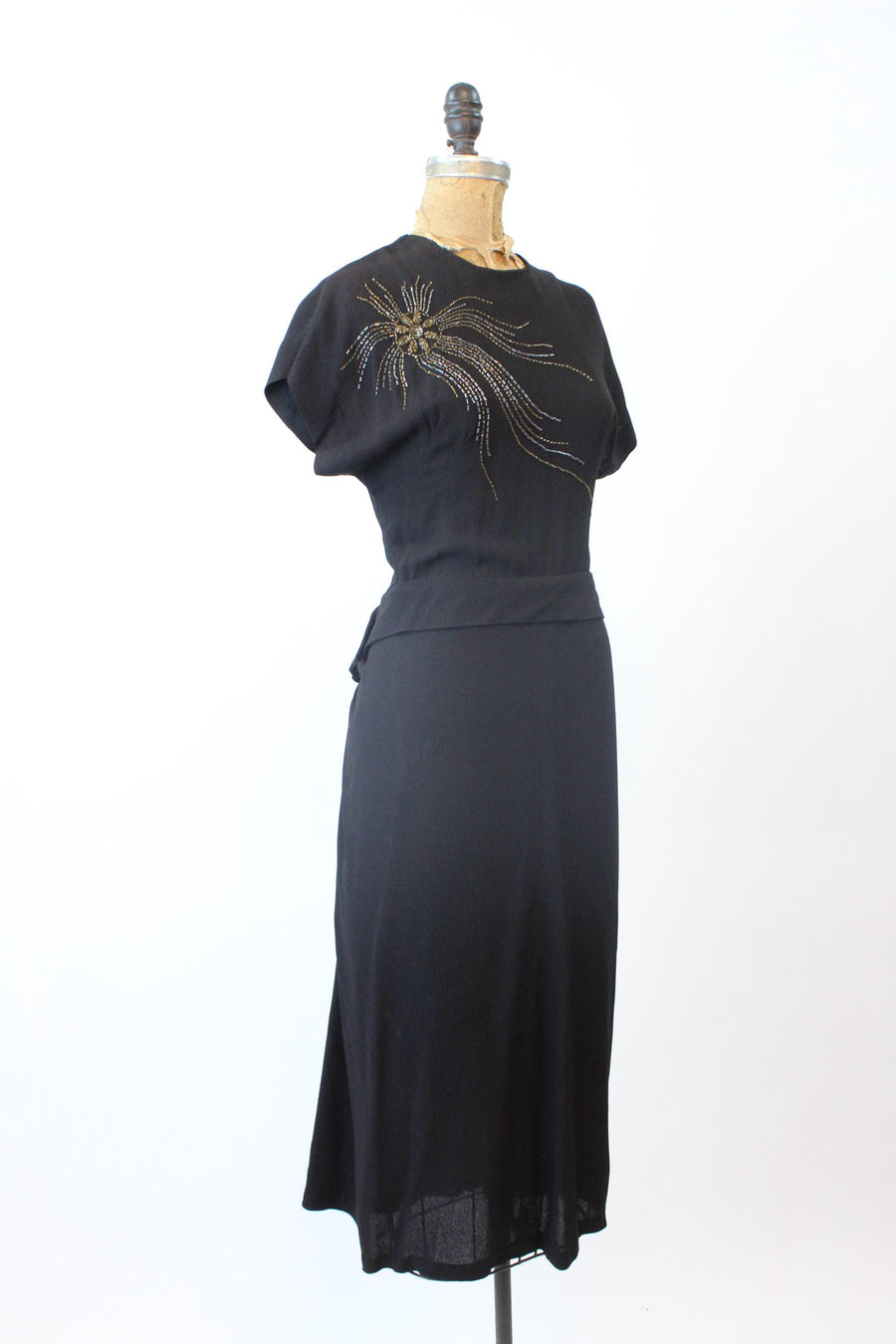 1940s JELLYFISH BEADED dress medium | new fall winter