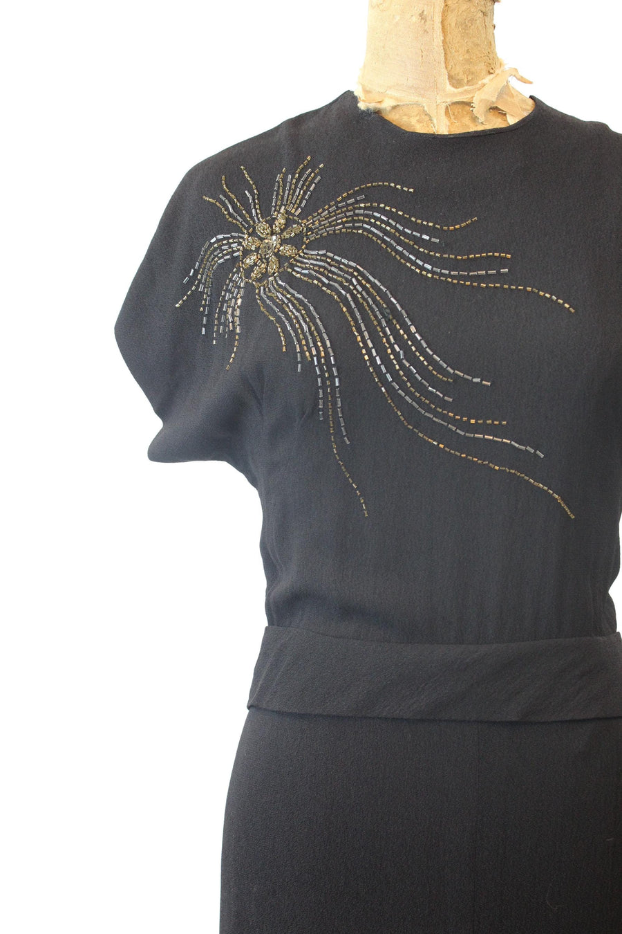 1940s JELLYFISH BEADED dress medium | new fall winter