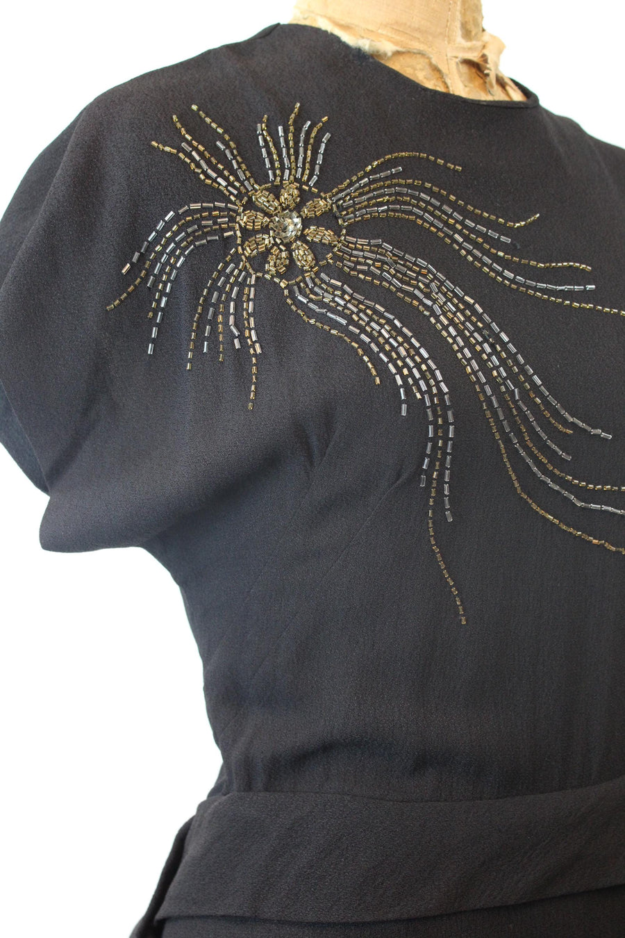 1940s JELLYFISH BEADED dress medium | new fall winter