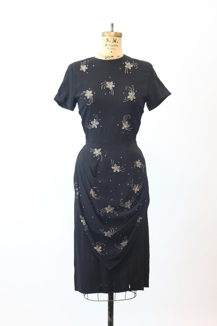 1940s SEQUIN BEADS apron dress medium | new fall winter