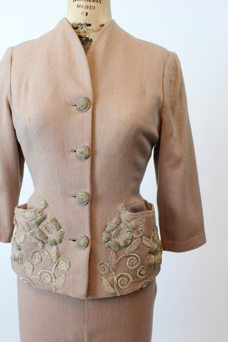 1940s BLUSH soutache suit jacket skirt xs | new fall winter