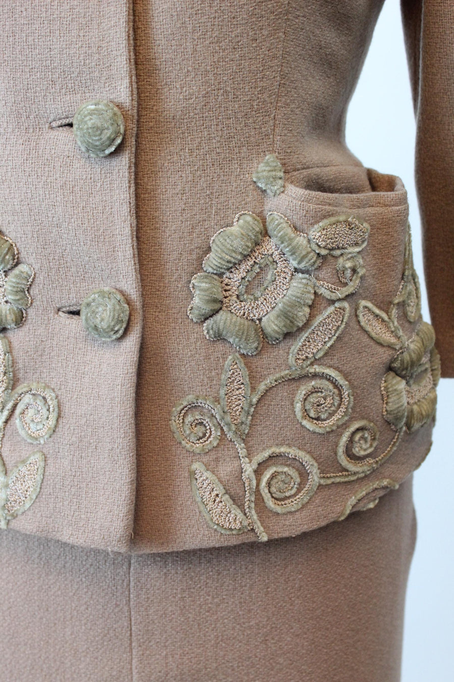 1940s BLUSH soutache suit jacket skirt xs | new fall winter