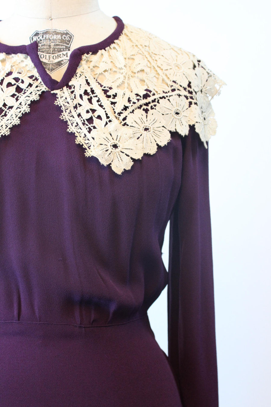 1930s PURPLE rayon crepe gown dress small | new fall winter