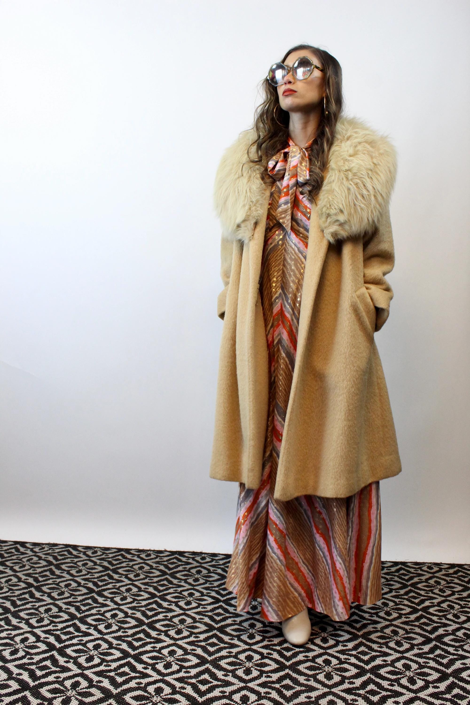 1960s 1966 documented CAMEL LILLI ANN fox fur mohair coat | new 1960s 1966 documented CAMEL LILLI ANN fox fur mohair coat | new
