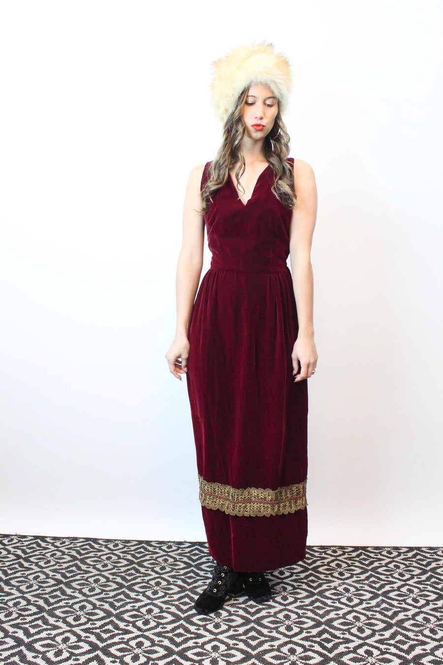 1960s WINE VELVET maxi dress OPEN back xs | new fall winter Napa Valley Vintage 1960s WINE VELVET maxi dress OPEN back xs | new fall winter Napa Valley Vintage