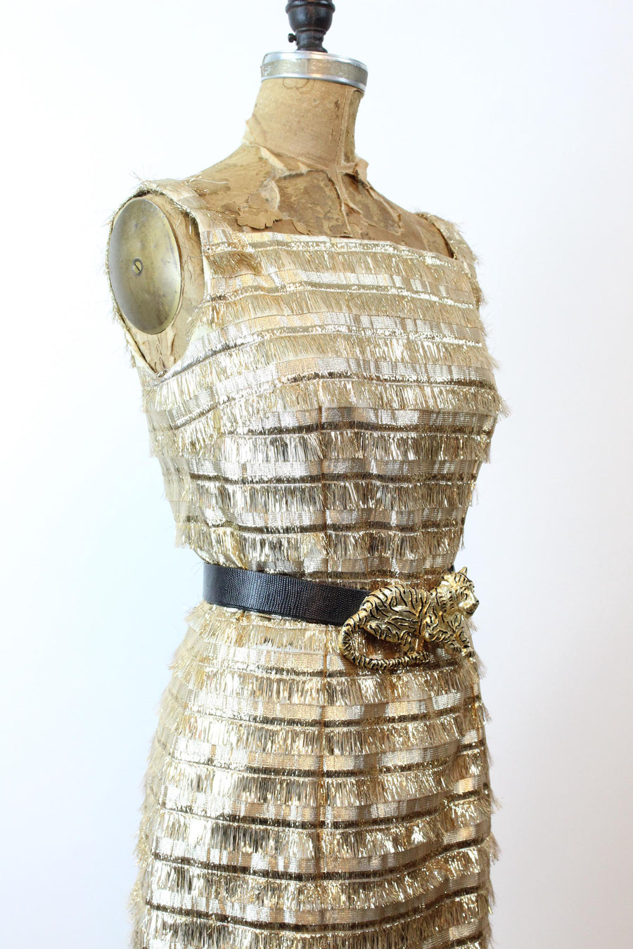 1960s LUREX FRINGE gown dress and top xs small | new fall winter