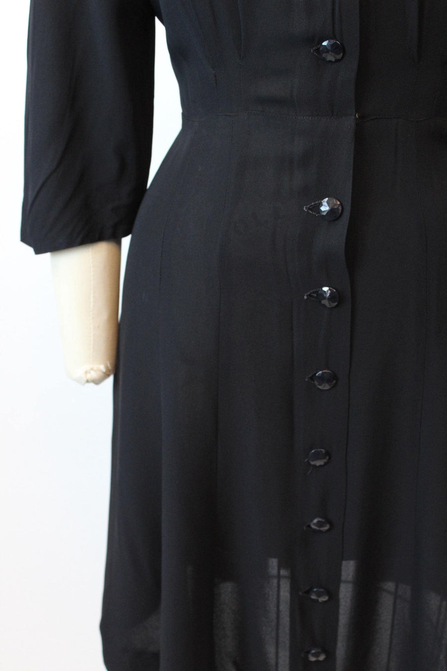 1940s SEQUIN pocket RAYON dress large volup | new fall winter